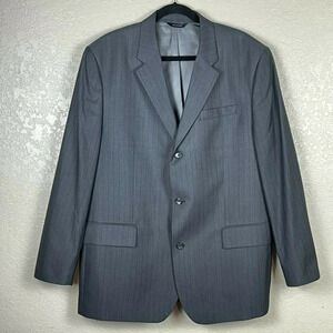 Banana Republic Suit Jacket Men's Sz 46R Three-Button Notch Lapel Pinstripe Gray